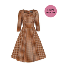 Load image into Gallery viewer, Daniella Autumn Check Swing Dress
