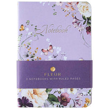 Load image into Gallery viewer, A6 Notebook Triple Pack Fleur
