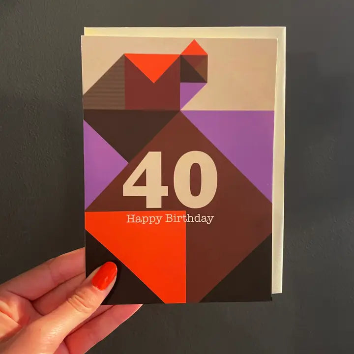 Geometric 40th Birthday Card