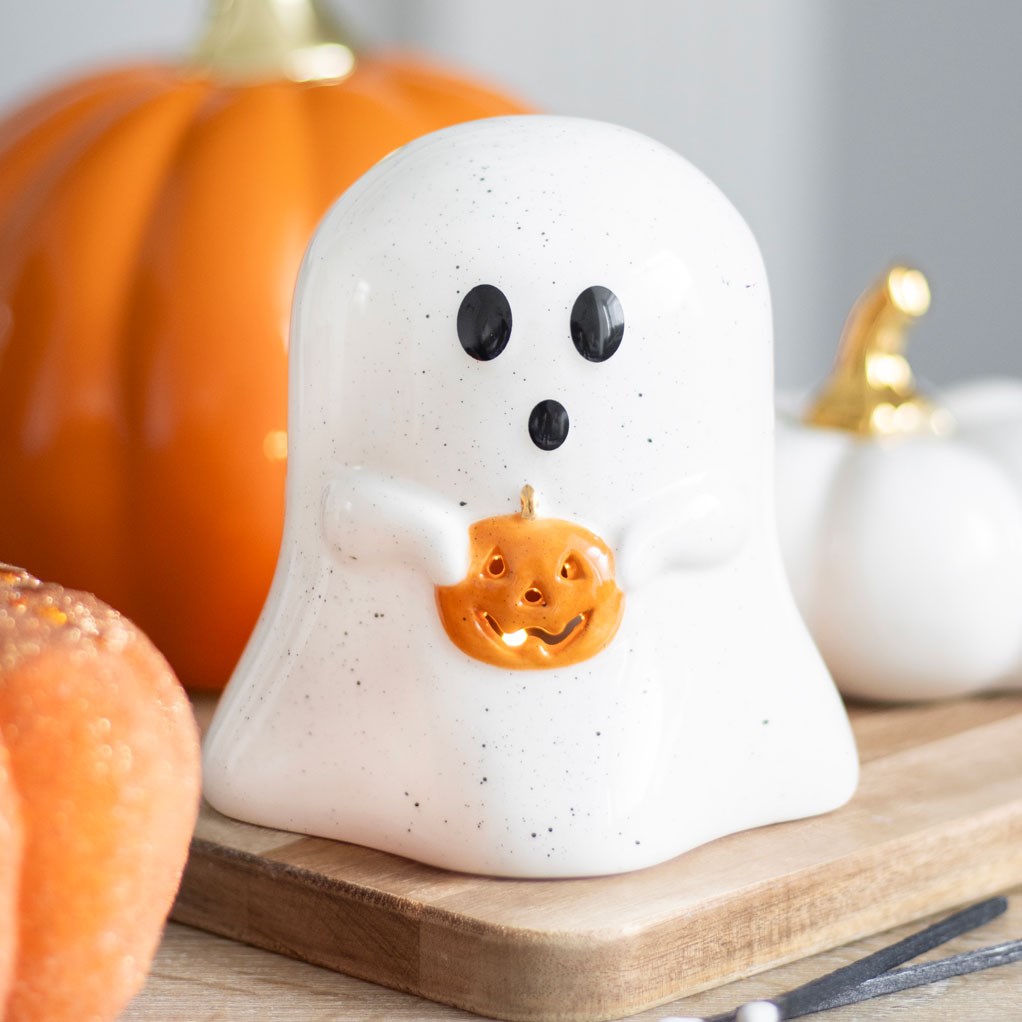 Ghost & Pumpkin Tea Light Holder