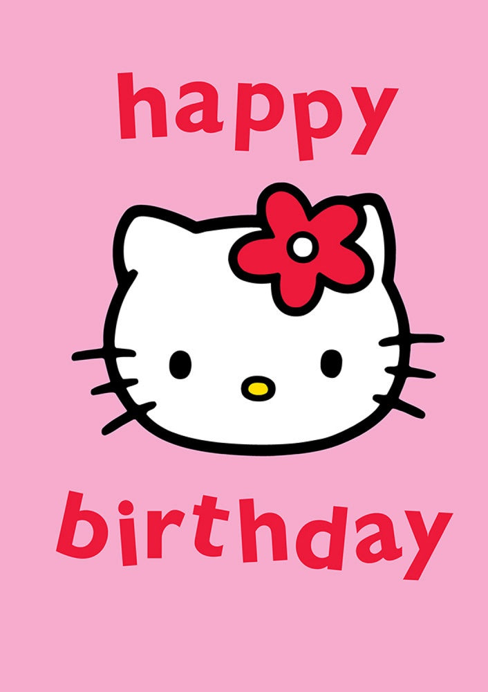 Hello Kitty Pink Birthday Card