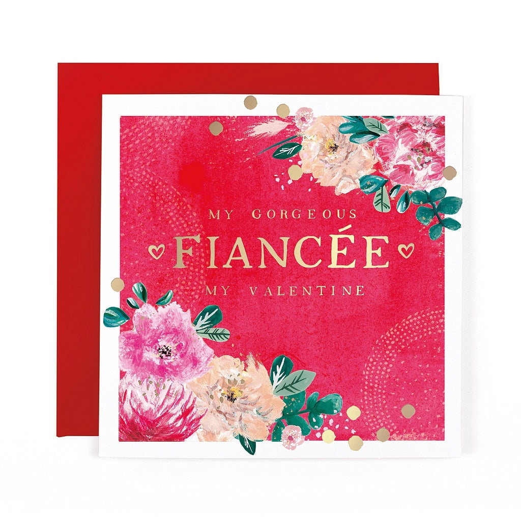 Oh Dotty Gorgeous Fiancee Valentine Card