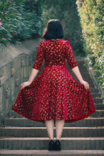 Load image into Gallery viewer, Paris Sparkle Red Swing Dress
