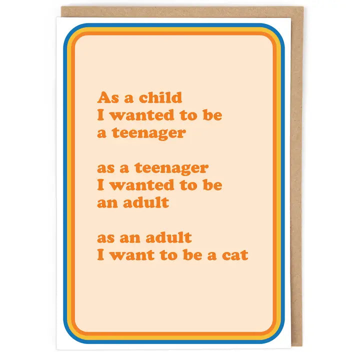 Pina Colada Want To Be A Cat Card