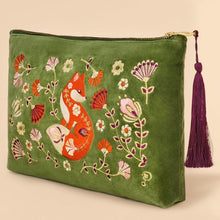 Load image into Gallery viewer, Powder Velvet Zip Pouch Fox
