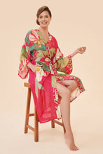 Load image into Gallery viewer, Powder Kimono Gown Tropical Dark Rose
