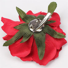Load image into Gallery viewer, Rose Flower Hair Clip Dark Red
