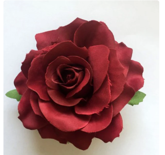 Rose Flower Hair Clip Dark Red
