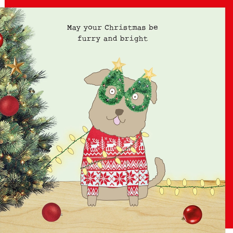 Rosie Made A Thing Christmas Furry And Bright Dog Card