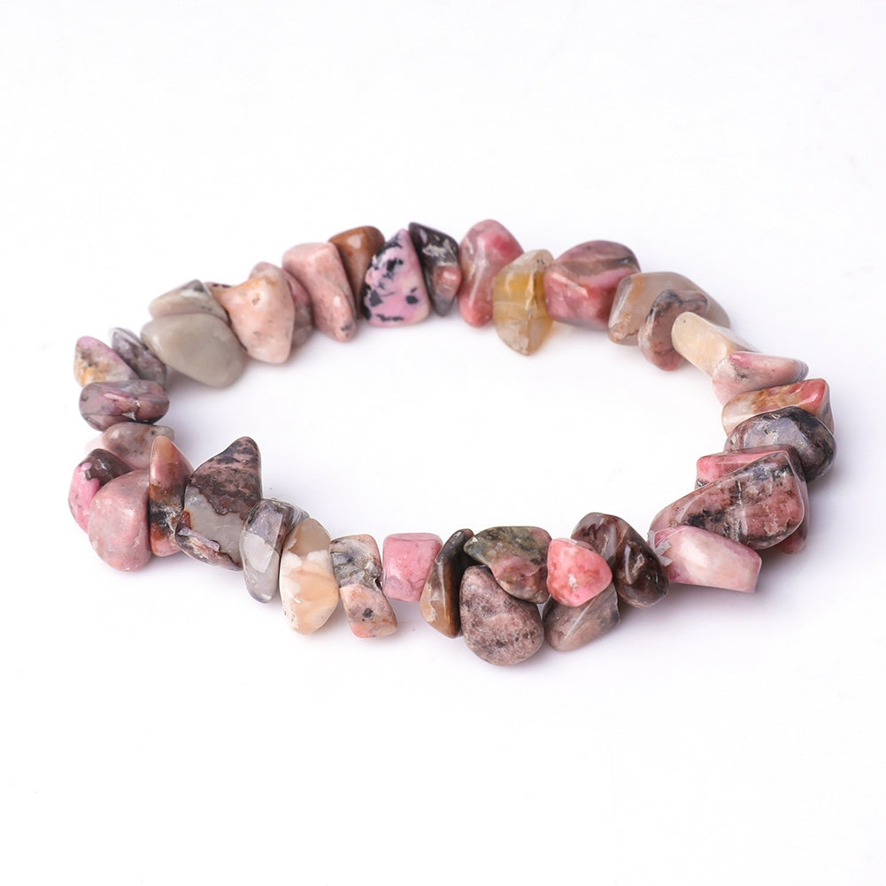 Semi Precious Chip Bracelet Rhodonite