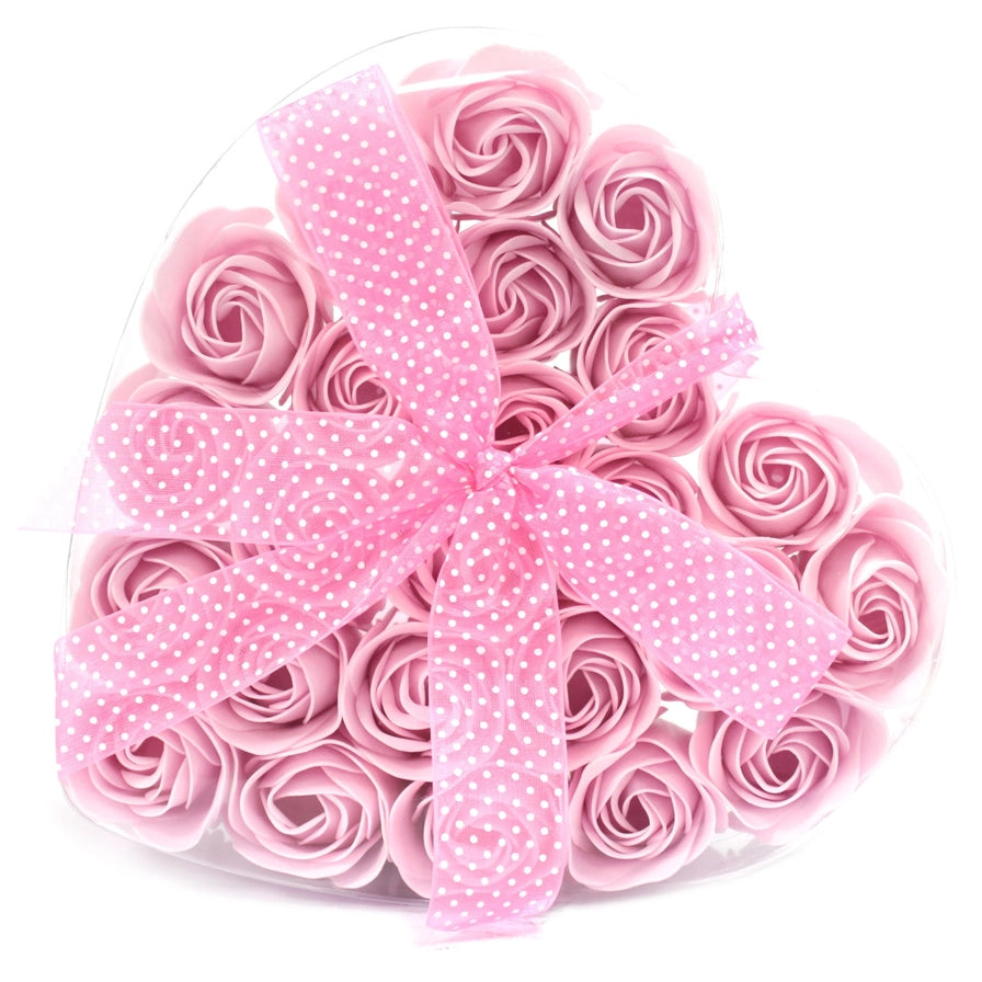 Soap Rose Heart Gift Box Pink