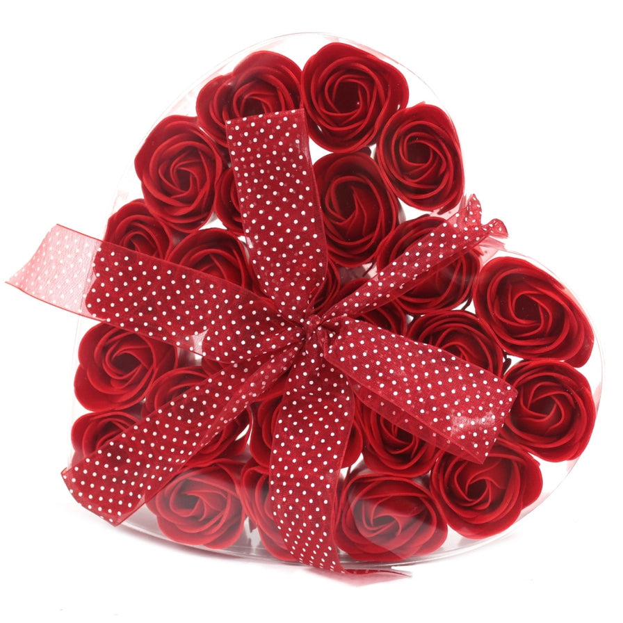 Soap Rose Heart Gift Box Red