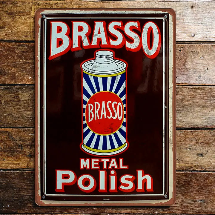 Vintage Small Sign Brasso Black