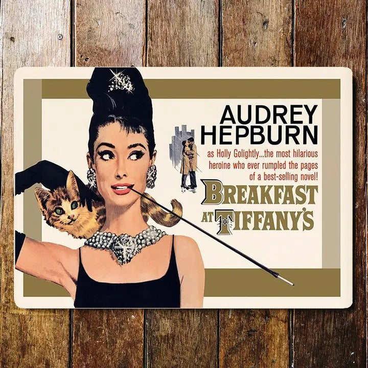 Vintage Small Sign Breakfast At Tiffany's Landscape