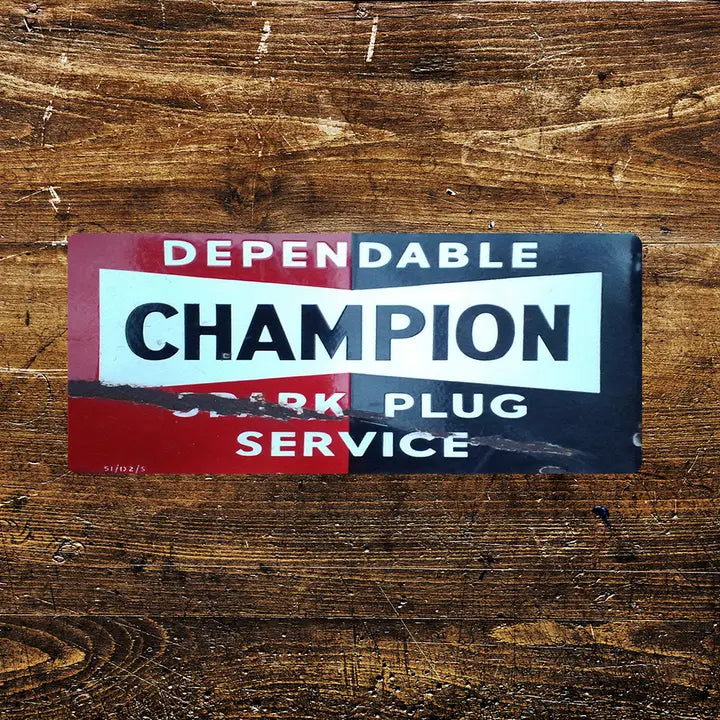 Vintage Tiny Sign Champion