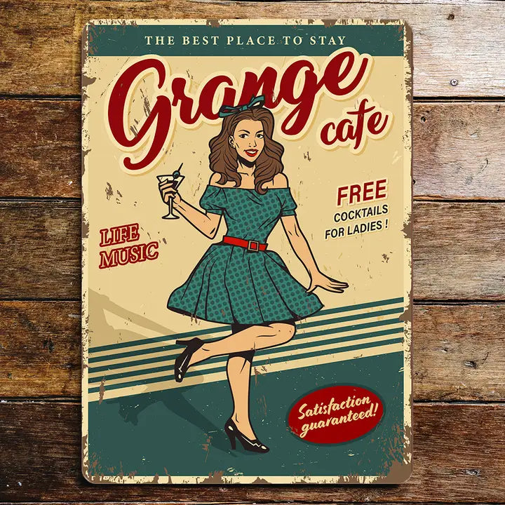 Vintage Small Sign Garage Cafe