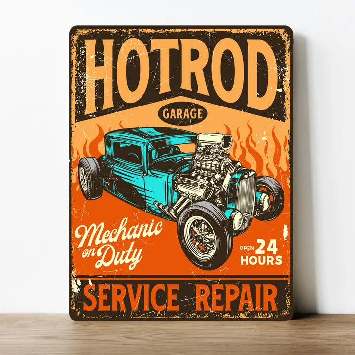 Vintage Small Sign Hotrod Garage Service Repair