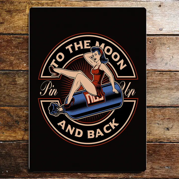 Vintage Small Sign To The Moon And Back