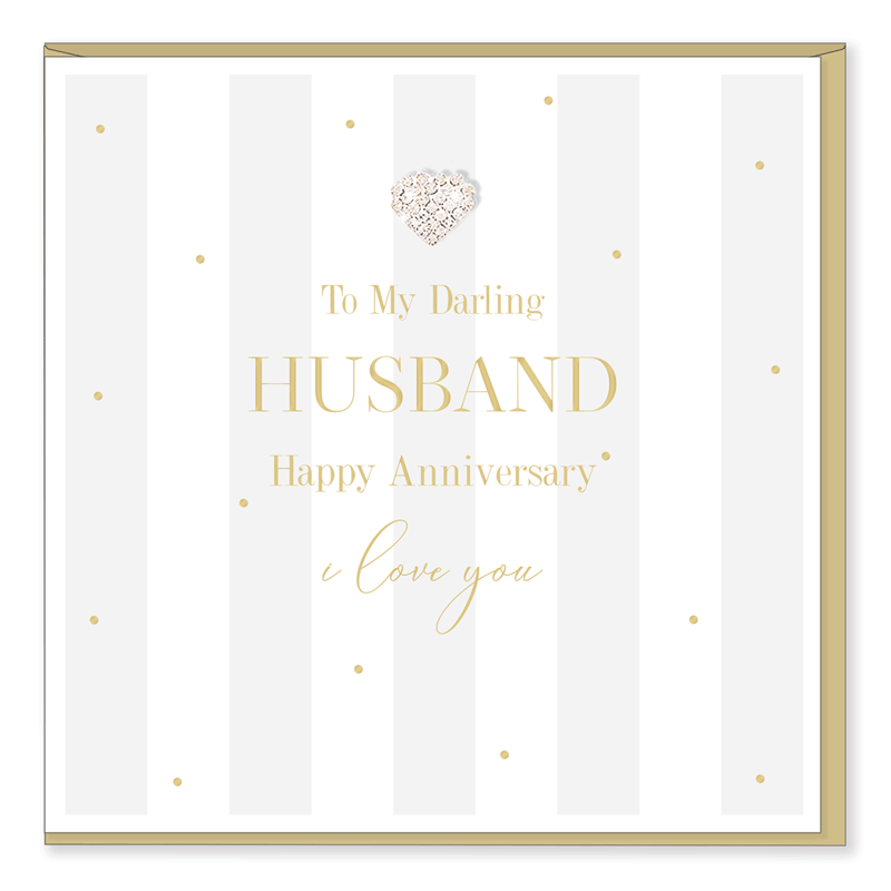 Hearts Designs Happy Anniversary Husband Card