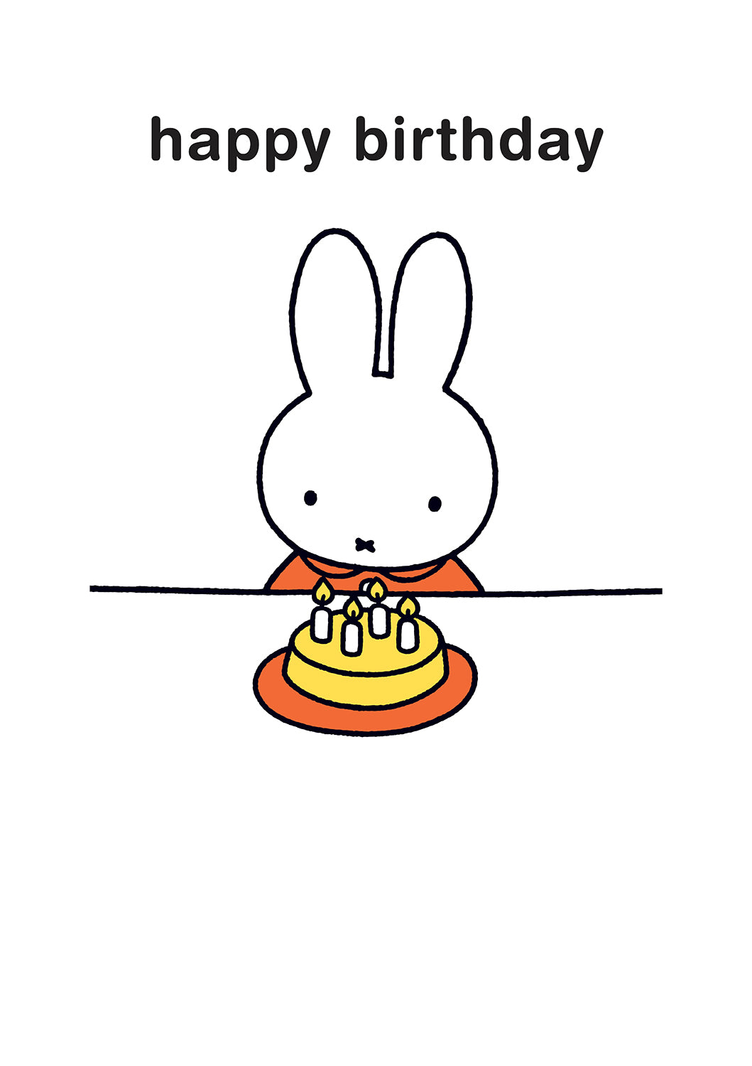 Miffy Happy Birthday Cake White Card