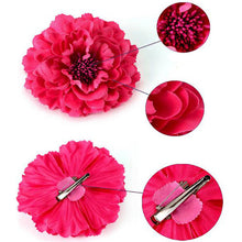 Load image into Gallery viewer, Peony Flower Hair Clip Purple
