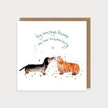 Watercolour Sausage Dogs Our Anniversary Card – Aurelie and Rose